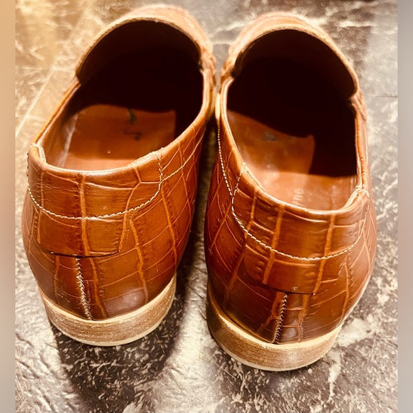 Jenni Kayne Brown Croc-Embossed Loafers - Picture 7 of 11